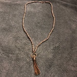 Long chunky tassel necklace
